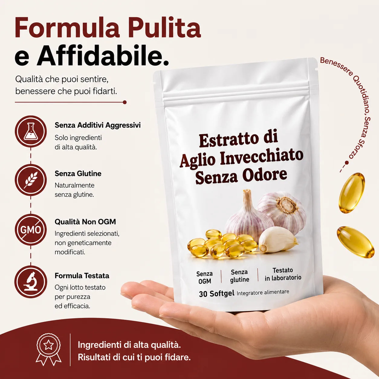 Estratto di Aglio Invecchiato – 7500mg Softgel Inodore