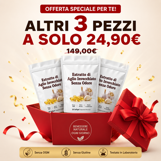 Super OFFERTA Esclusiva - 3 Confezioni Estratto di Aglio Invecchiato 7500g